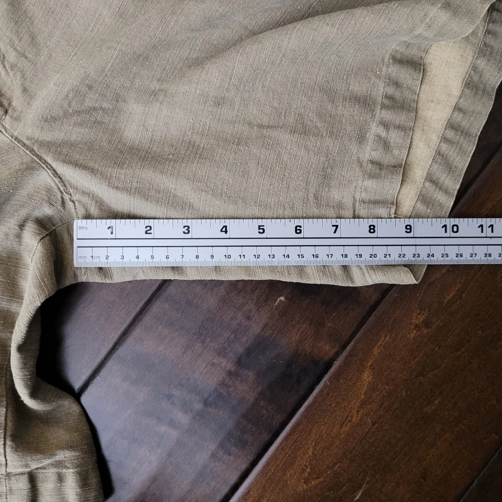 Vtg Banana Republic Mens 38 Tan Linen & Cotton Blend Cargo Shorts Safari Outdoor